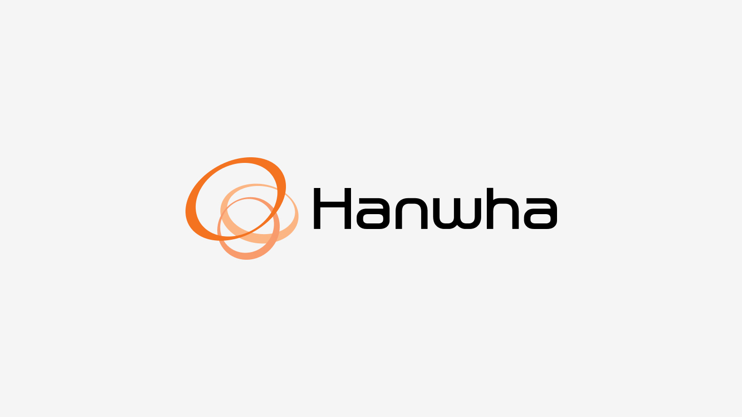 Three dynamic circles in the Hanwha logo symbolize the company's commitment to continuous innovation.