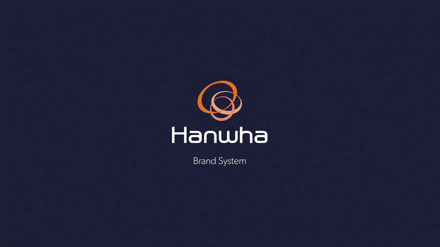 Hanwha's brand system materials and design assets.