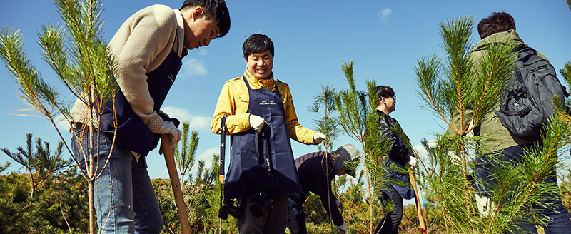 With the completion of the seventh forest, Hanwha Solar Forest will have planted over a million square meters of trees