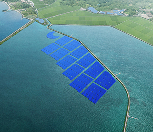 Hanwha Solutions Insight Division operates a floating solar power plant in Goheung, South Korea.