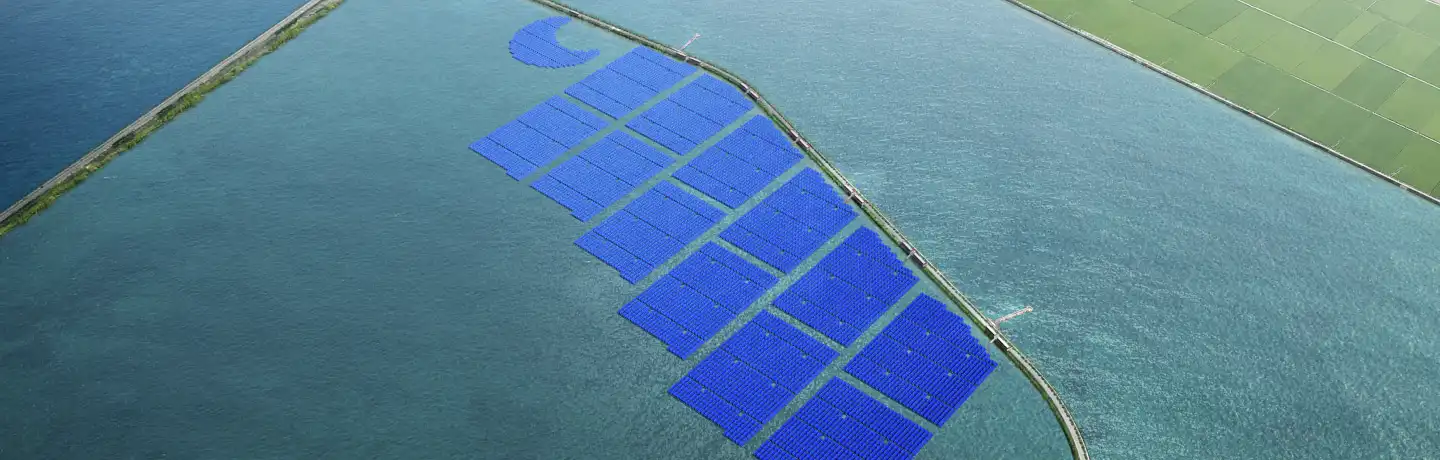 Hanwha Solutions Insight Division operates a floating solar power plant in Goheung, South Korea.