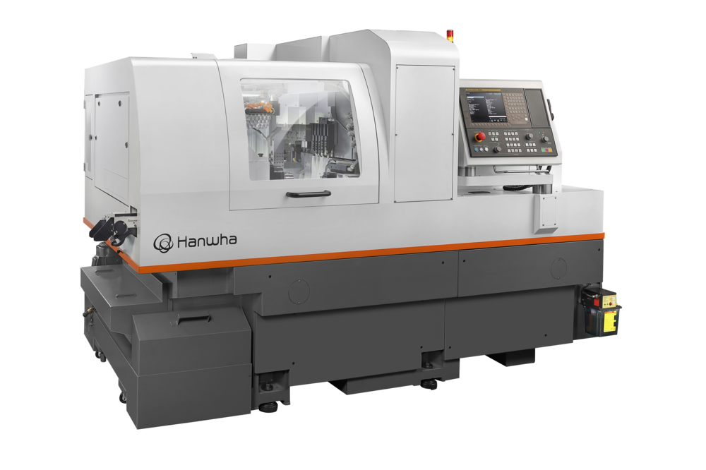 Hanwha Semitech's swiss turning machine optmized for heavy duty cutting