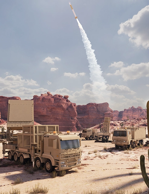 Hanwha’s multifunctional radar system provides real-time tracking and targeting for missile defense in diverse terrain.