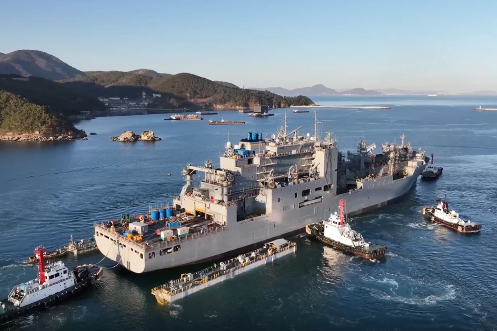 USNS Wally Schirra during MRO at Hanwha's Geoje Shipyard