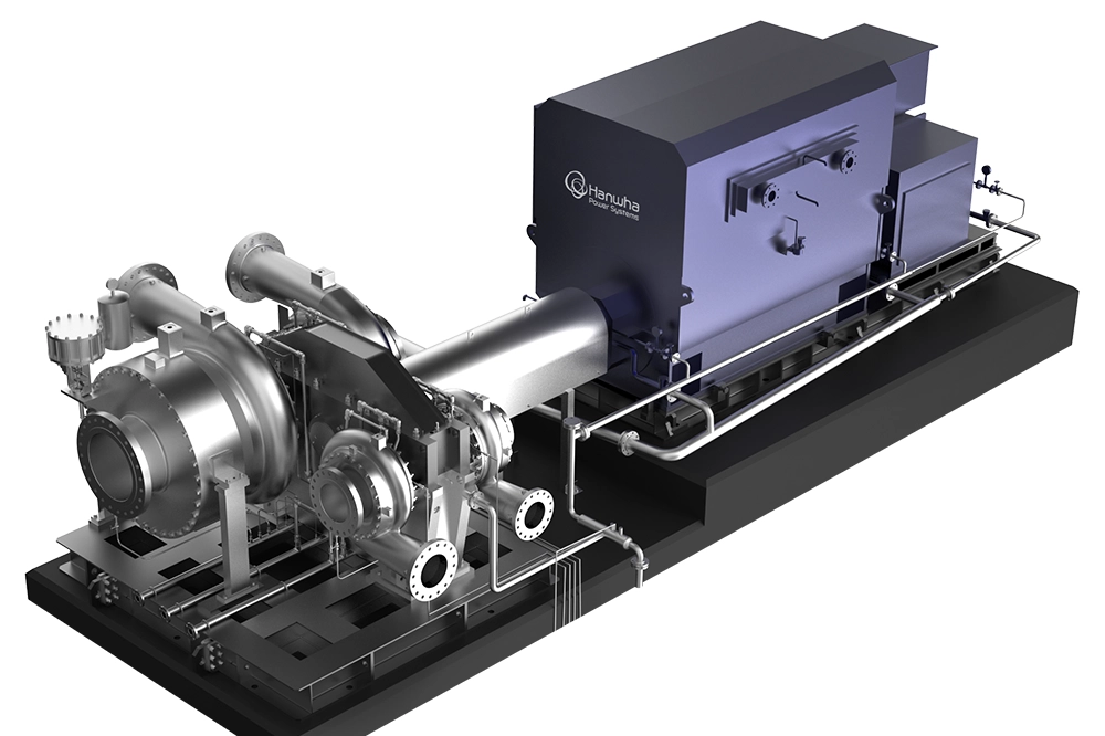 Hanwha Power Systems CO₂ mechanical vapor recompression (MVR) compressor used in carbon capture and storage applications