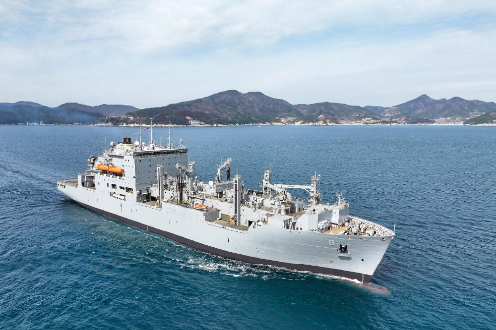 A large Hanwha vessel on the ocean