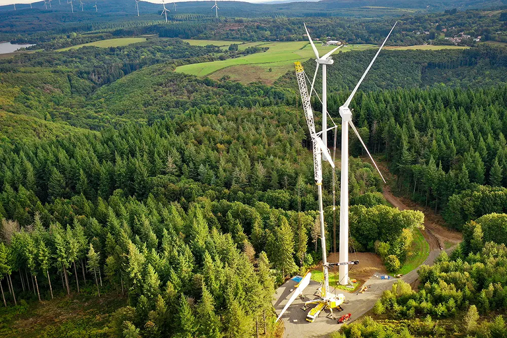 A wind repowering project in Cuxac, France, by Q ENERGY.