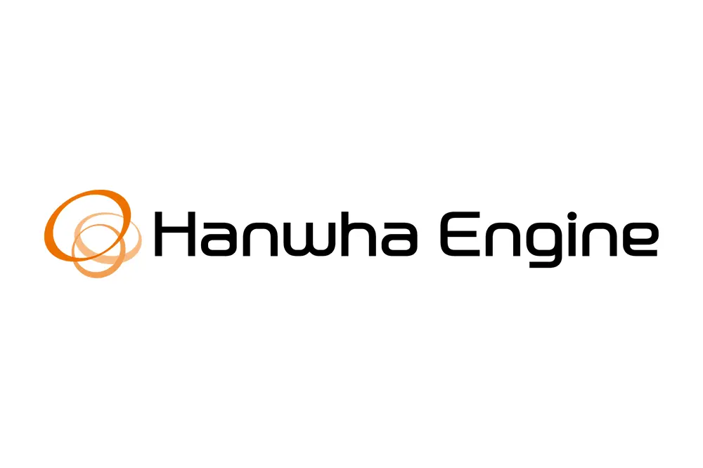Hanwha Engine banner displaying company name and logo