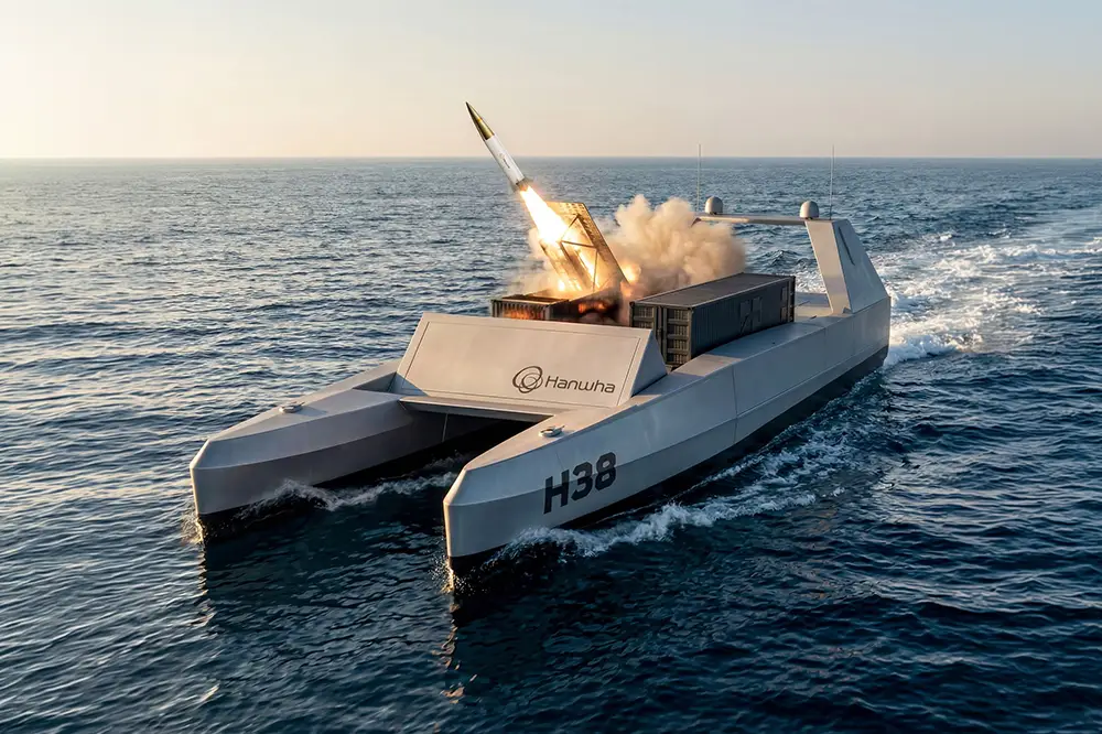 Hanwha Defense USA ship at sea demonstrating advanced naval capability 