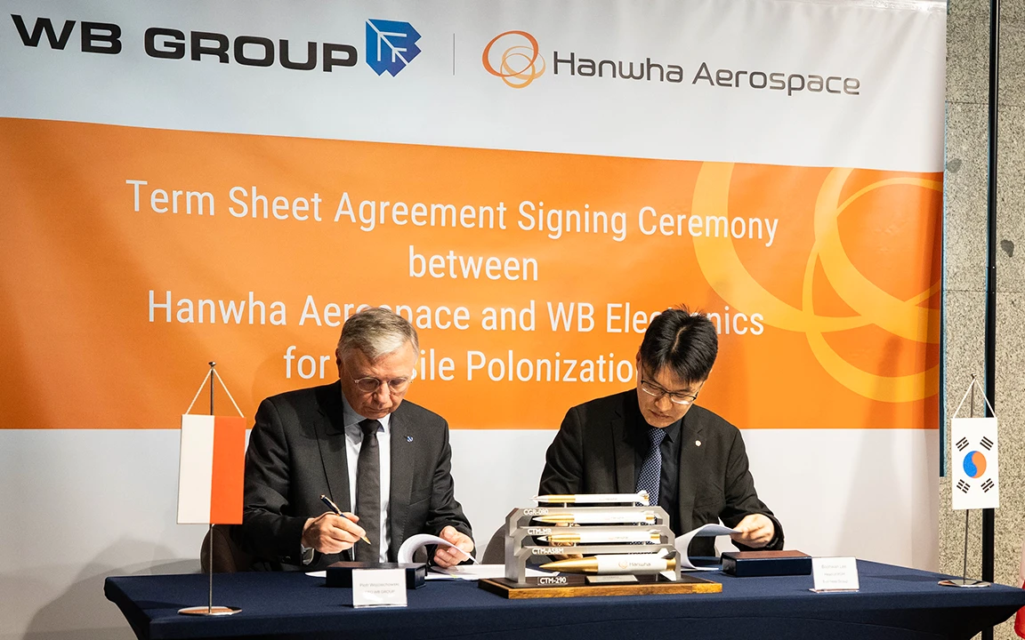 WB Group and Hanwha Aerospace sign term sheet agreement for the guided missile joint venture.