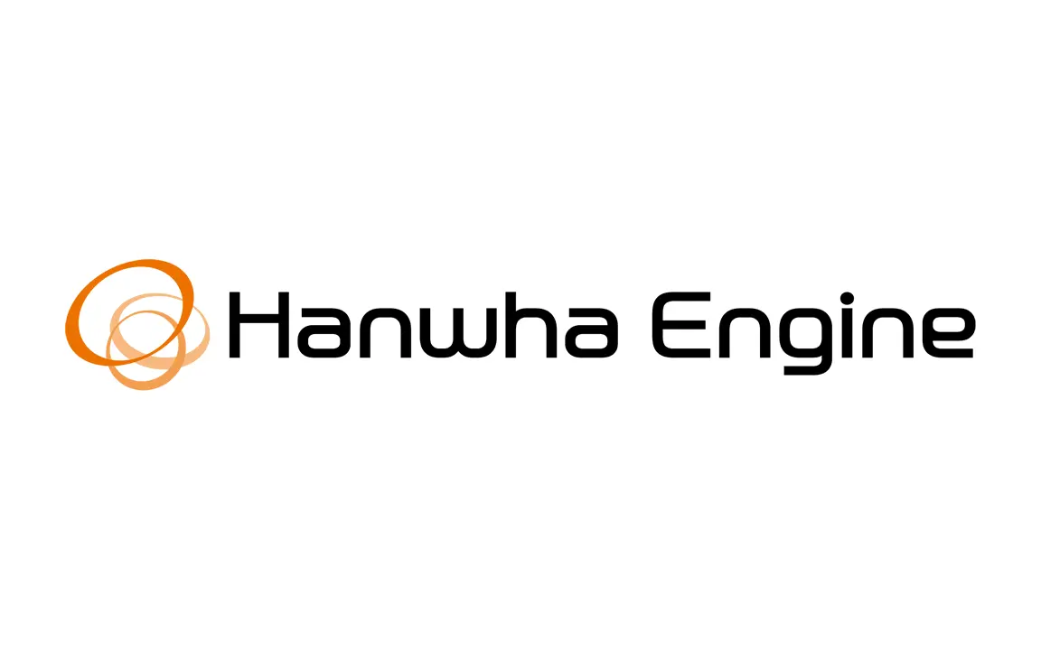 Hanwha Engine banner displaying company name and logo